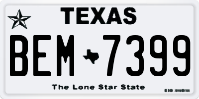 TX license plate BEM7399