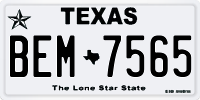 TX license plate BEM7565