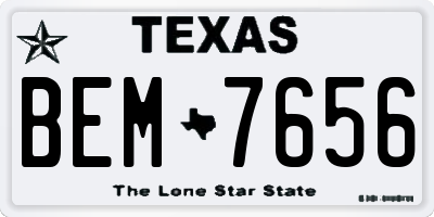 TX license plate BEM7656
