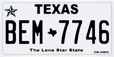 TX license plate BEM7746