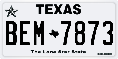 TX license plate BEM7873