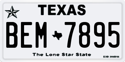 TX license plate BEM7895