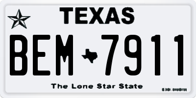 TX license plate BEM7911