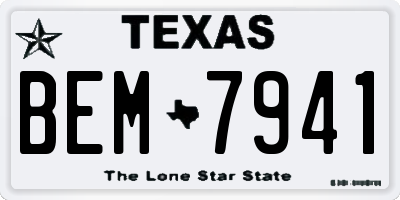 TX license plate BEM7941