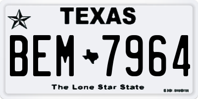 TX license plate BEM7964