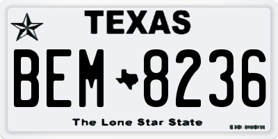 TX license plate BEM8236