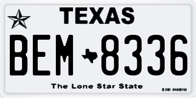 TX license plate BEM8336