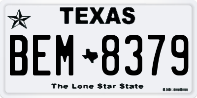 TX license plate BEM8379