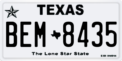 TX license plate BEM8435