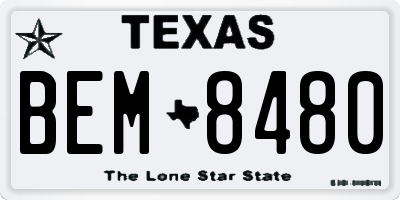 TX license plate BEM8480