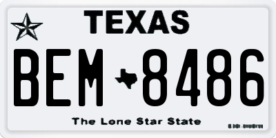 TX license plate BEM8486