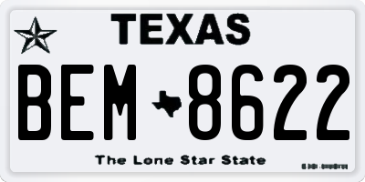 TX license plate BEM8622