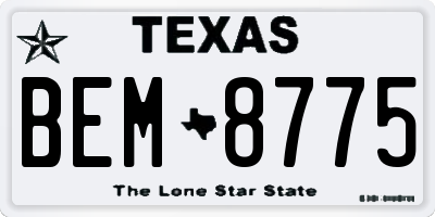 TX license plate BEM8775