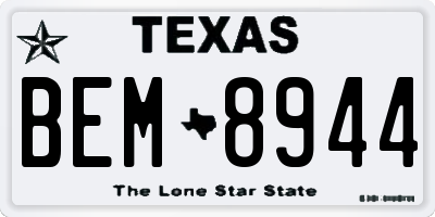 TX license plate BEM8944