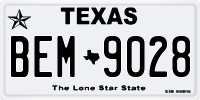 TX license plate BEM9028