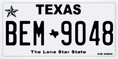 TX license plate BEM9048