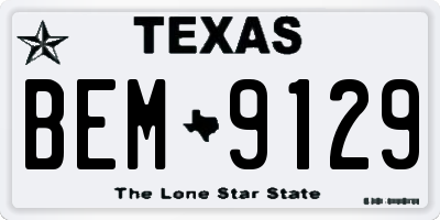 TX license plate BEM9129