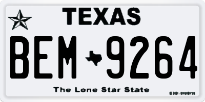 TX license plate BEM9264