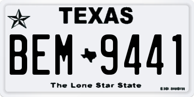 TX license plate BEM9441