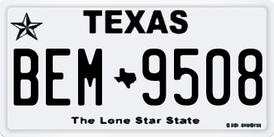 TX license plate BEM9508