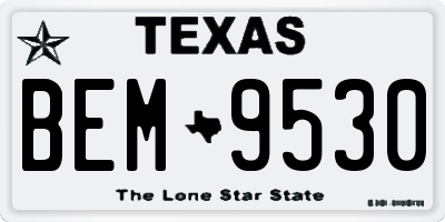 TX license plate BEM9530
