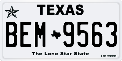 TX license plate BEM9563