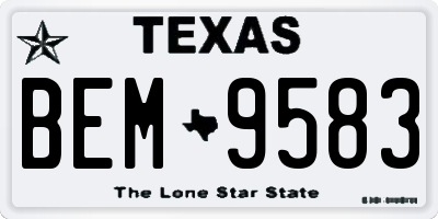 TX license plate BEM9583