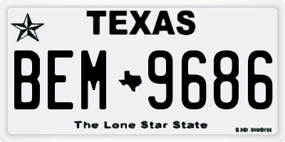 TX license plate BEM9686