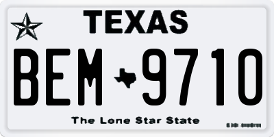 TX license plate BEM9710