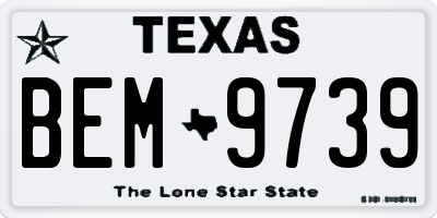 TX license plate BEM9739
