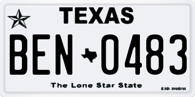 TX license plate BEN0483