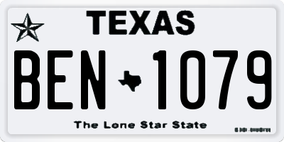 TX license plate BEN1079