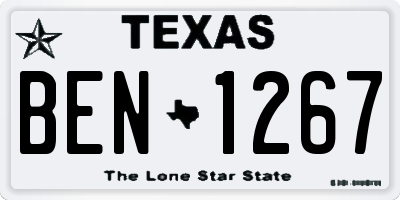 TX license plate BEN1267