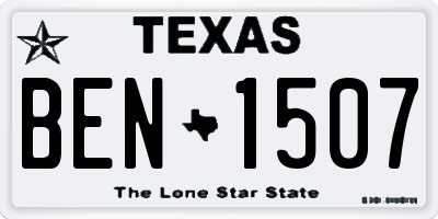 TX license plate BEN1507