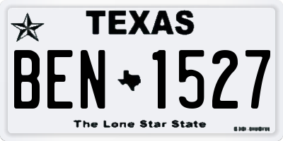 TX license plate BEN1527
