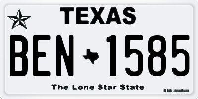 TX license plate BEN1585