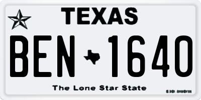 TX license plate BEN1640