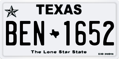 TX license plate BEN1652