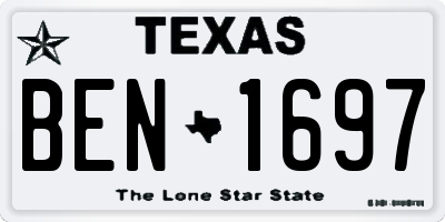 TX license plate BEN1697