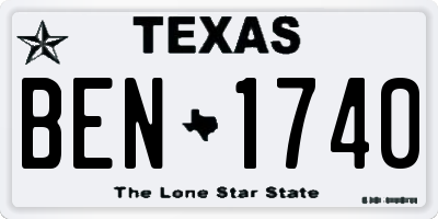 TX license plate BEN1740