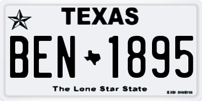 TX license plate BEN1895