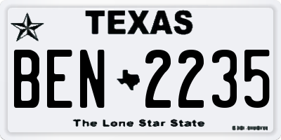 TX license plate BEN2235