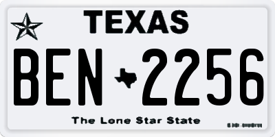 TX license plate BEN2256