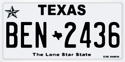 TX license plate BEN2436