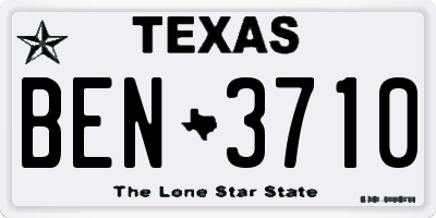 TX license plate BEN3710