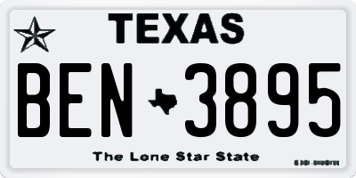 TX license plate BEN3895