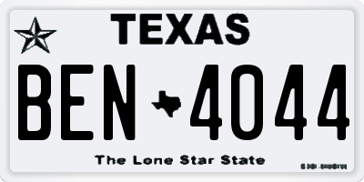 TX license plate BEN4044