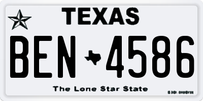 TX license plate BEN4586