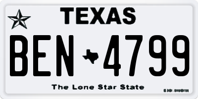 TX license plate BEN4799