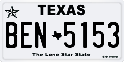 TX license plate BEN5153